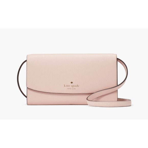 New Kate Spade Dana Small Flap Crossbody Saffiano Rose Smoke - Picture 1 of 5